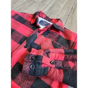 NOMAD BY CRAFT+FLOW Toddler 4T Red Black Buffalo Plaid Sherpa Lined Shirt Jacket
